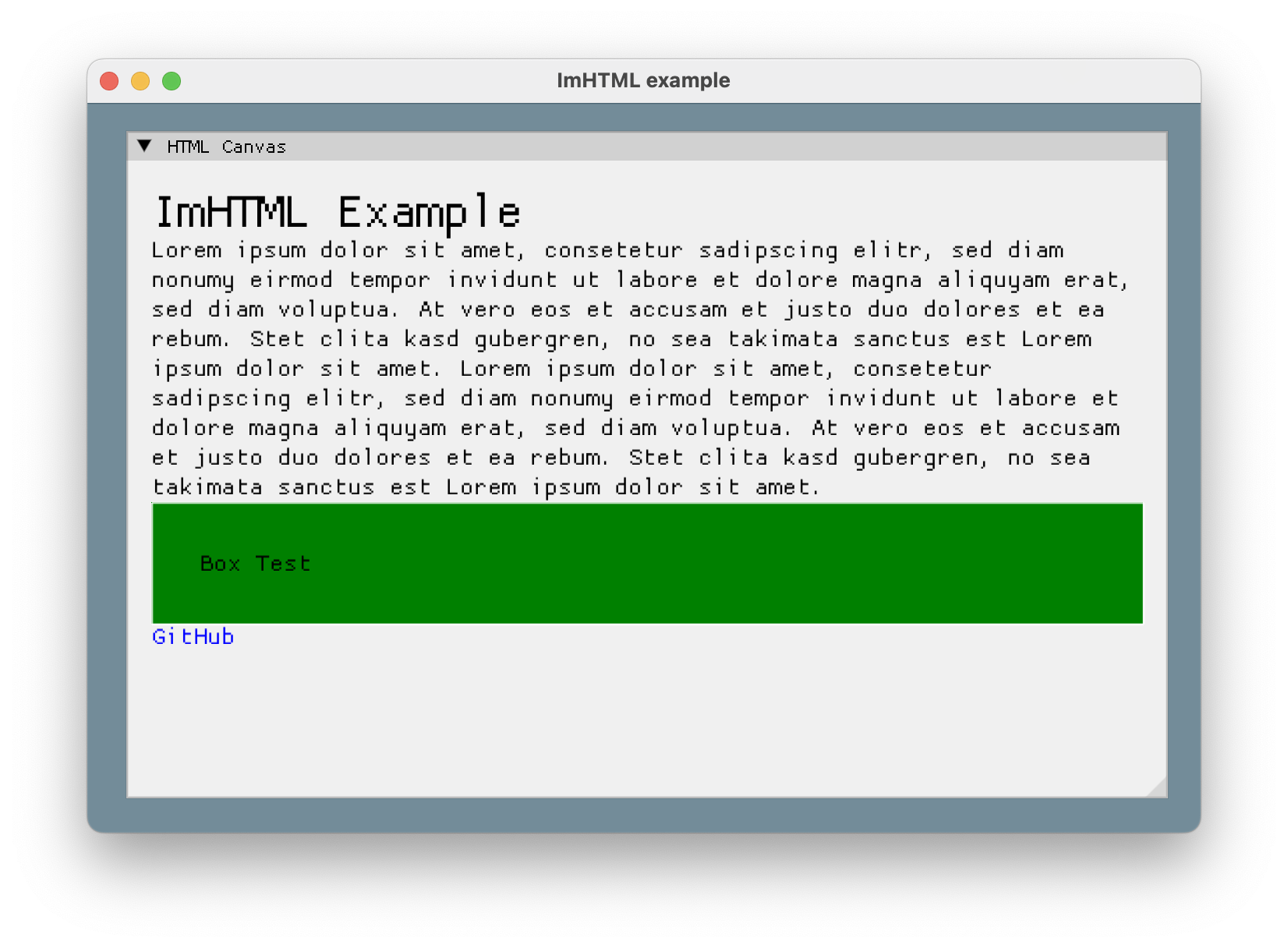 ImHTML project preview